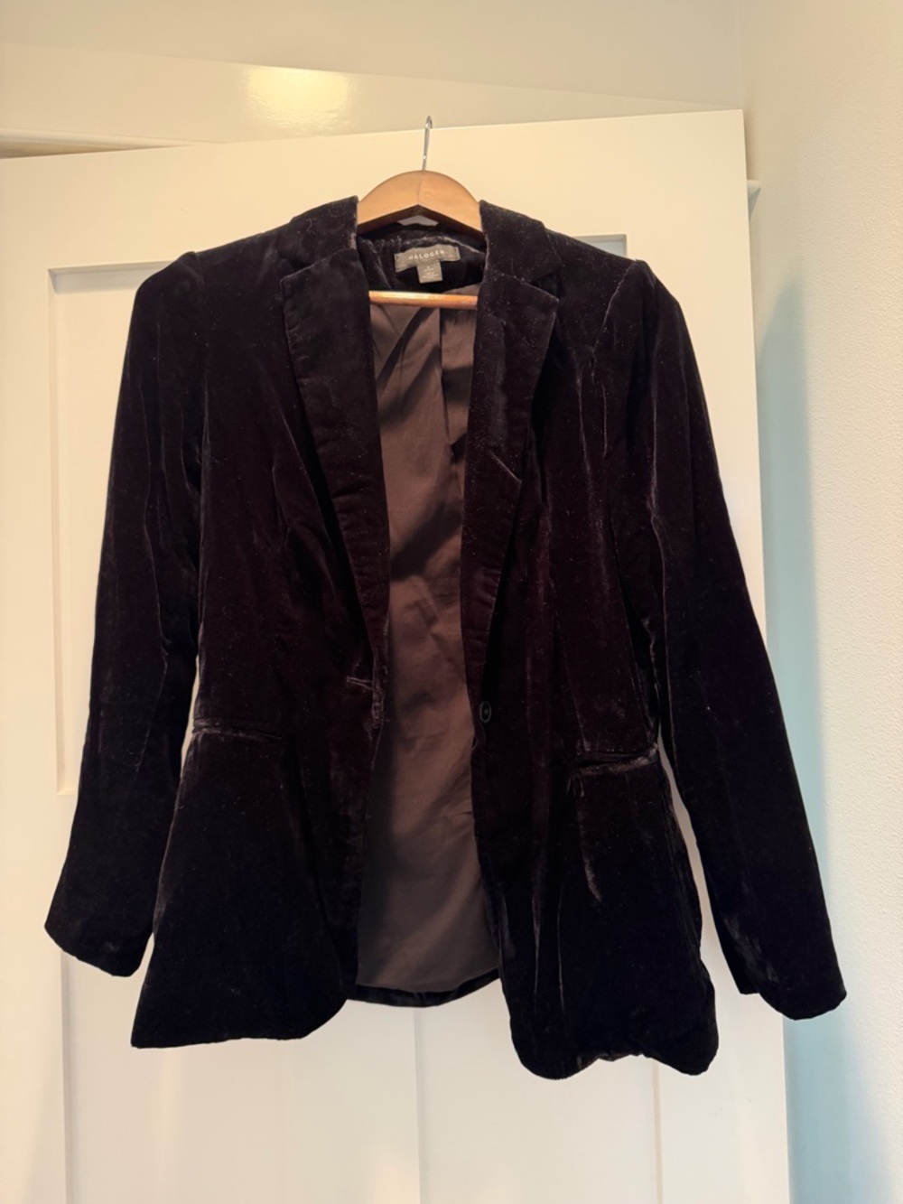 Halogen Black Velvet Blazer Jacket